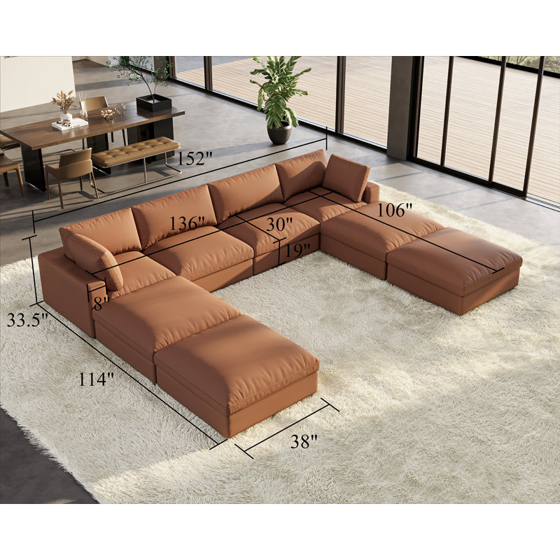 Hokku Designs Weymouth Modular Sectional Sofa, 152 Inches Hokku Designs Weymouth Modular Sectional Sofa, 152 Inches